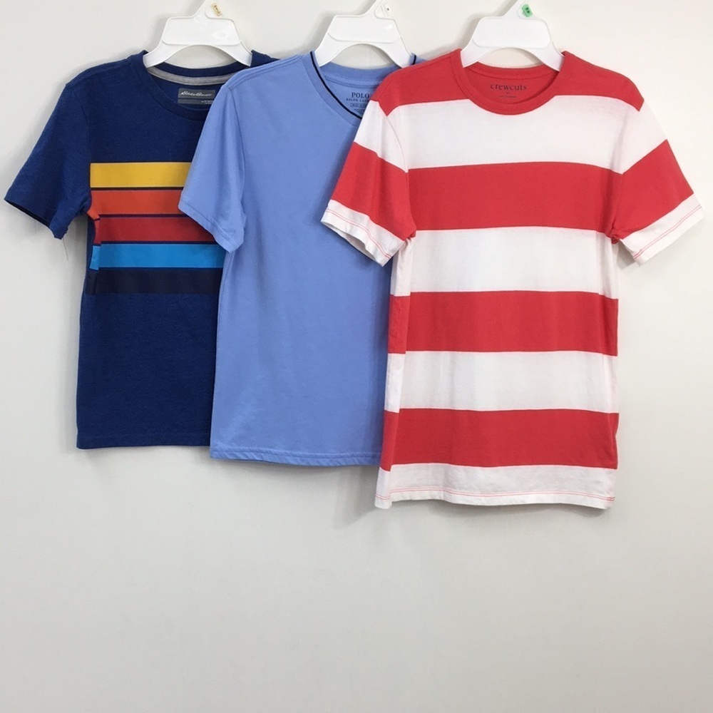 Eddie Bauer/Polo Ralph Lauren/Crew Cuts Boys Tee Shirt Bundle Size 10/14 GREAT
